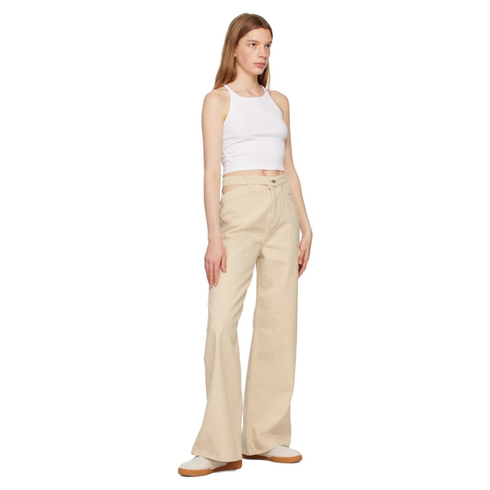 Tsubi Dettached wide leg jeans in ecru NWOT